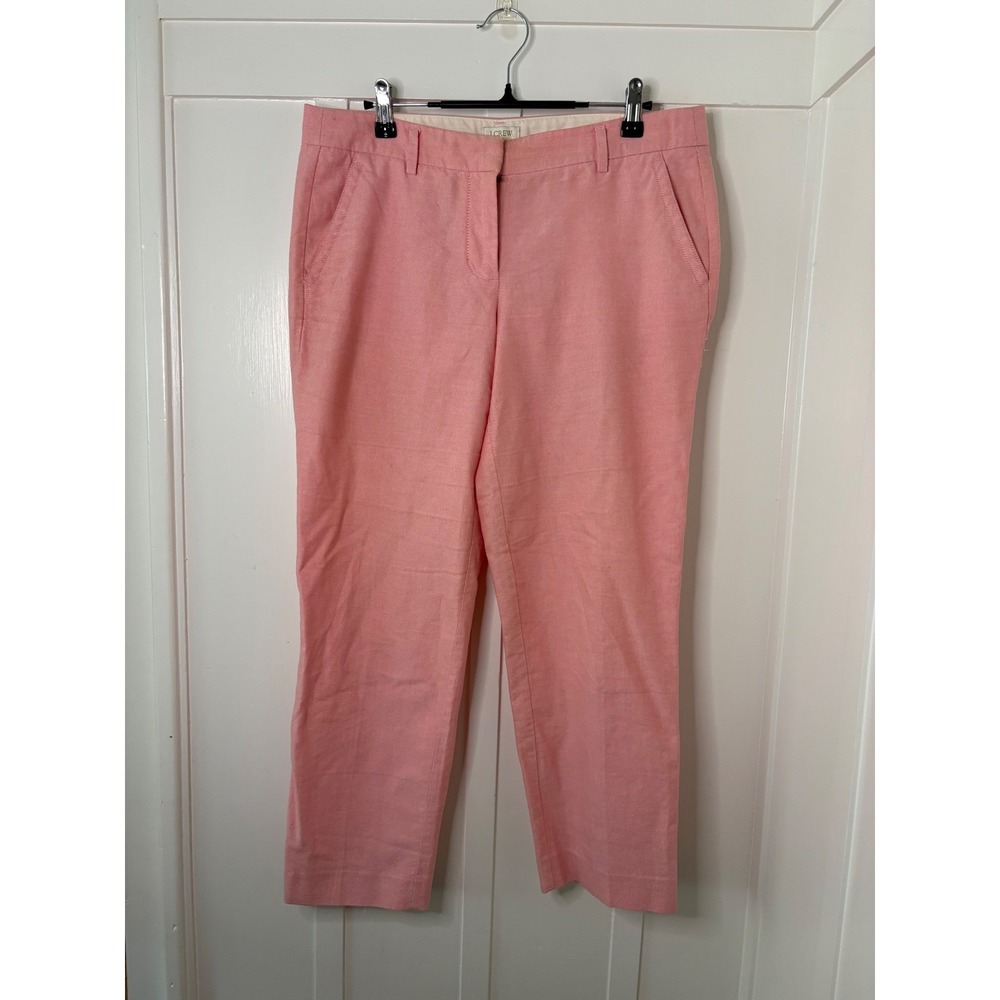 J.Crew Pink Cotton Chino Pants Womens 8 Straight Leg Mid Rise Trousers